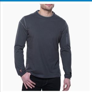 Kuhl Commando long sleeve cotton shirt, mens medium. Gray.